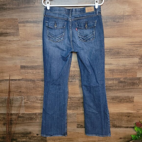Levi's Jeans Size 10 Perfect Waist 525 Bootcut Mid Rise Button Flap Pockets - Picture 2 of 11
